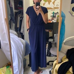 [SOLD] Uniqlo navy wrap front jumpsuit